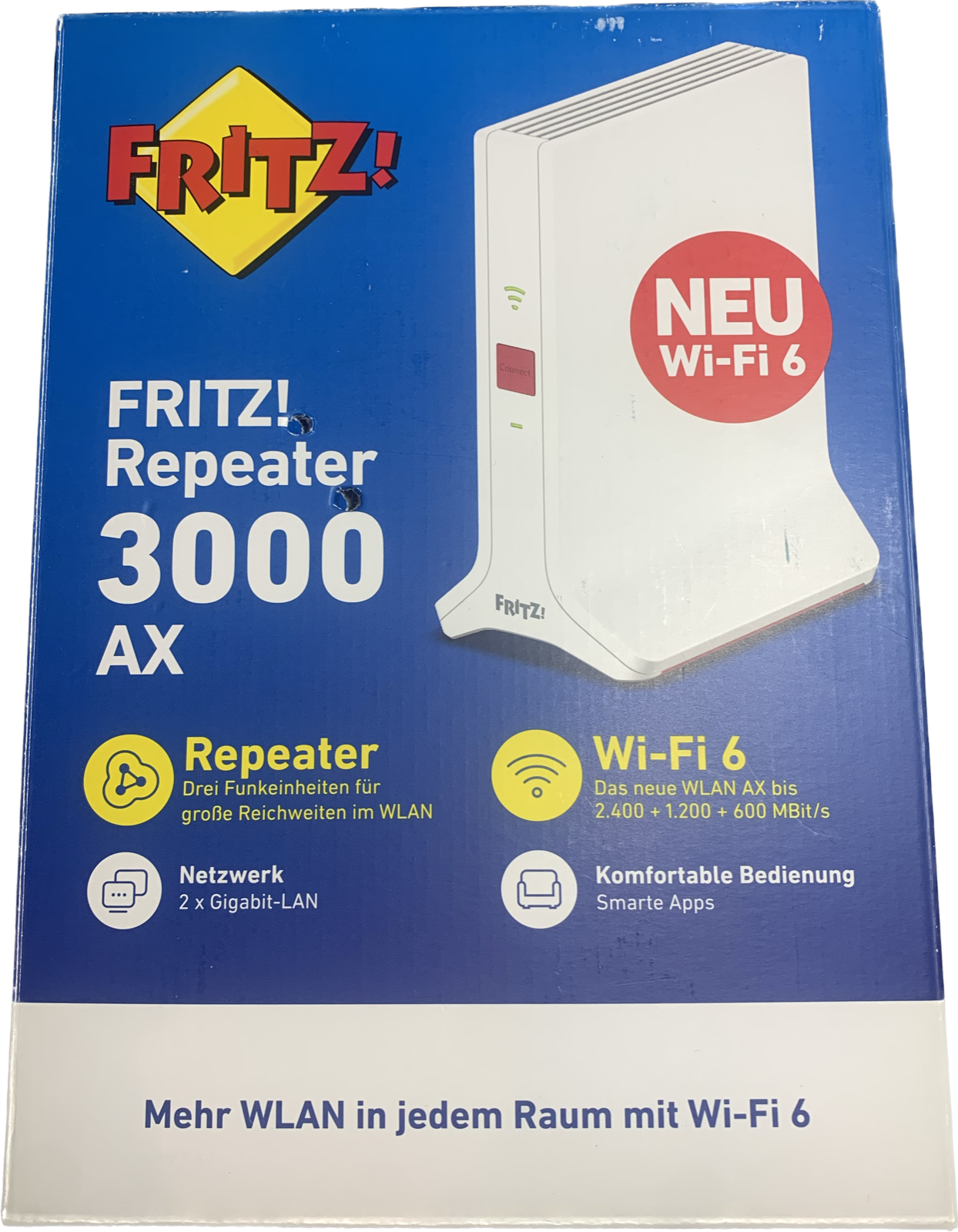 AVM FRITZ! Repeater WLAN Mesh 3000 AX Fritzbox WPS 2x LAN Signal DE Händler