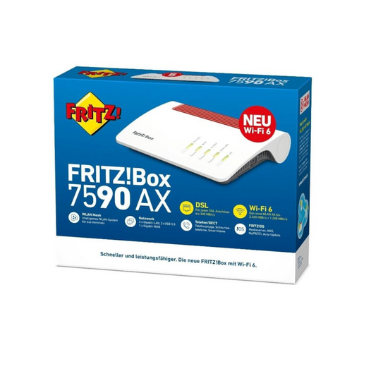 AVM FRITZ!Box 7590 AX V2 ADSL2 VDSL Wi-Fi 6-Gigabit WAN  - DE-Händler
