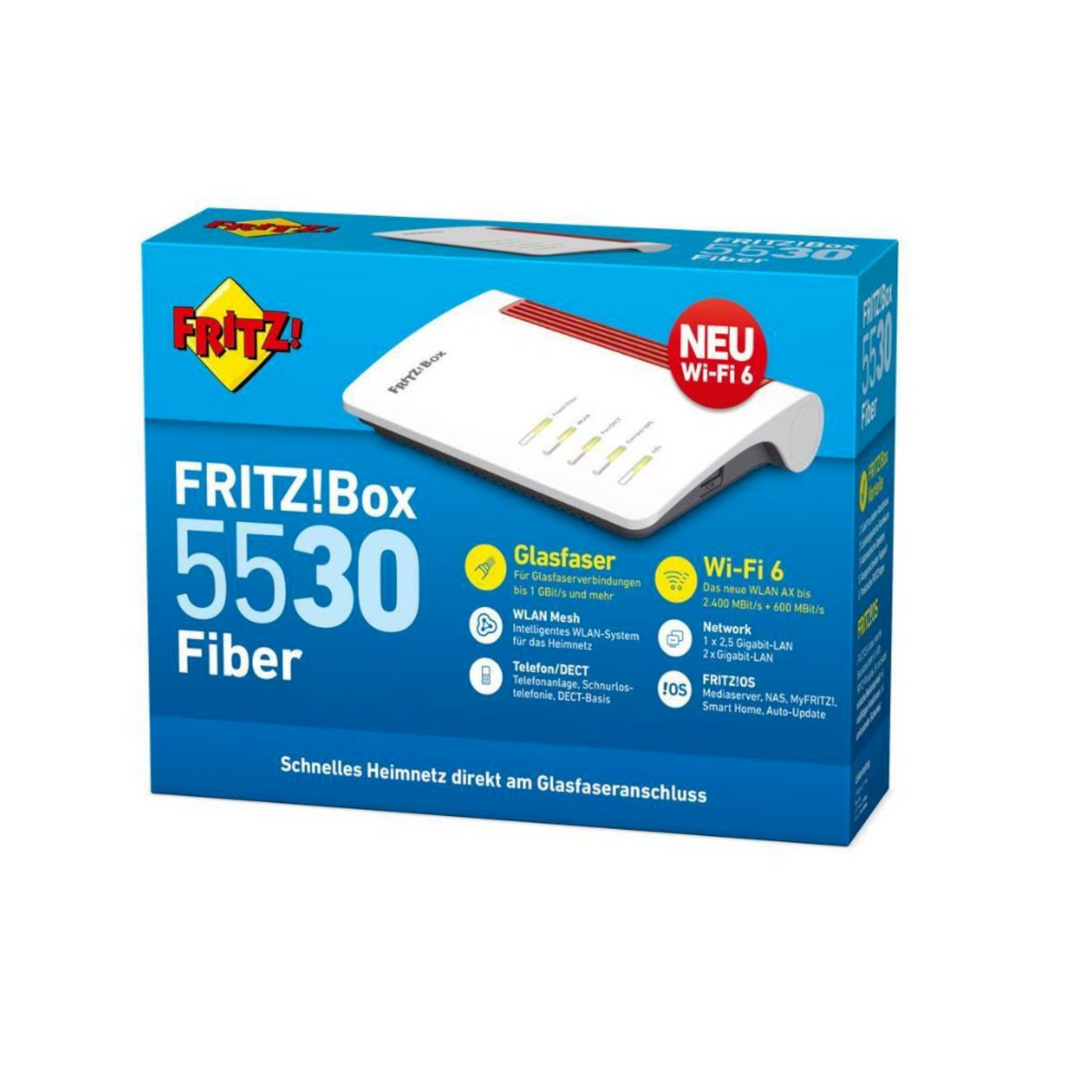 AVM FRITZ!Box 5530 Fiber Glasfaser-Power Wi-Fi 6 bis zu 1.000 MBit/s - AON