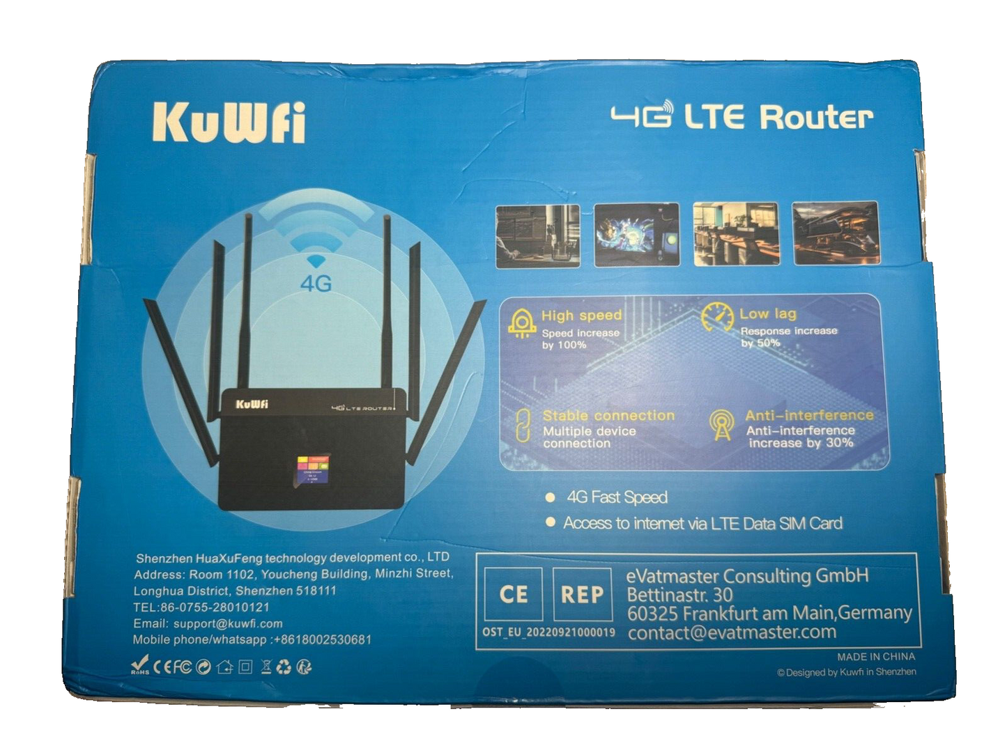 KuWFI 4G LTE Router Fast Speed Data SIM - DE Händler