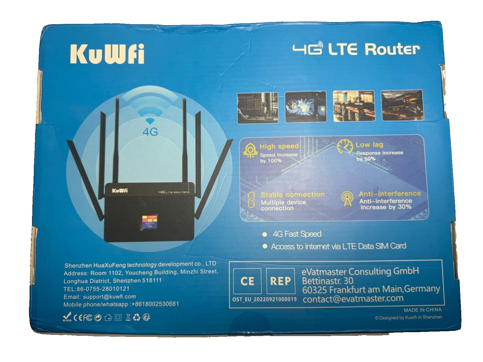 KuWFI 4G LTE Router Fast Speed Data SIM - DE Händler