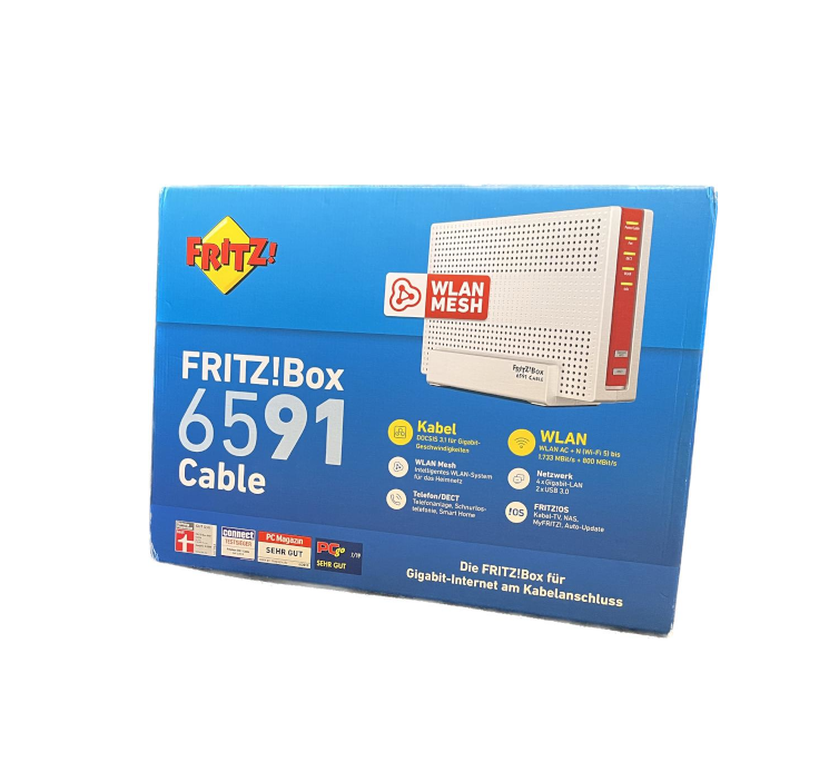 AVM FRITZ!Box 6591 Cable Router WLAN Router - Mit Branding - De Händler