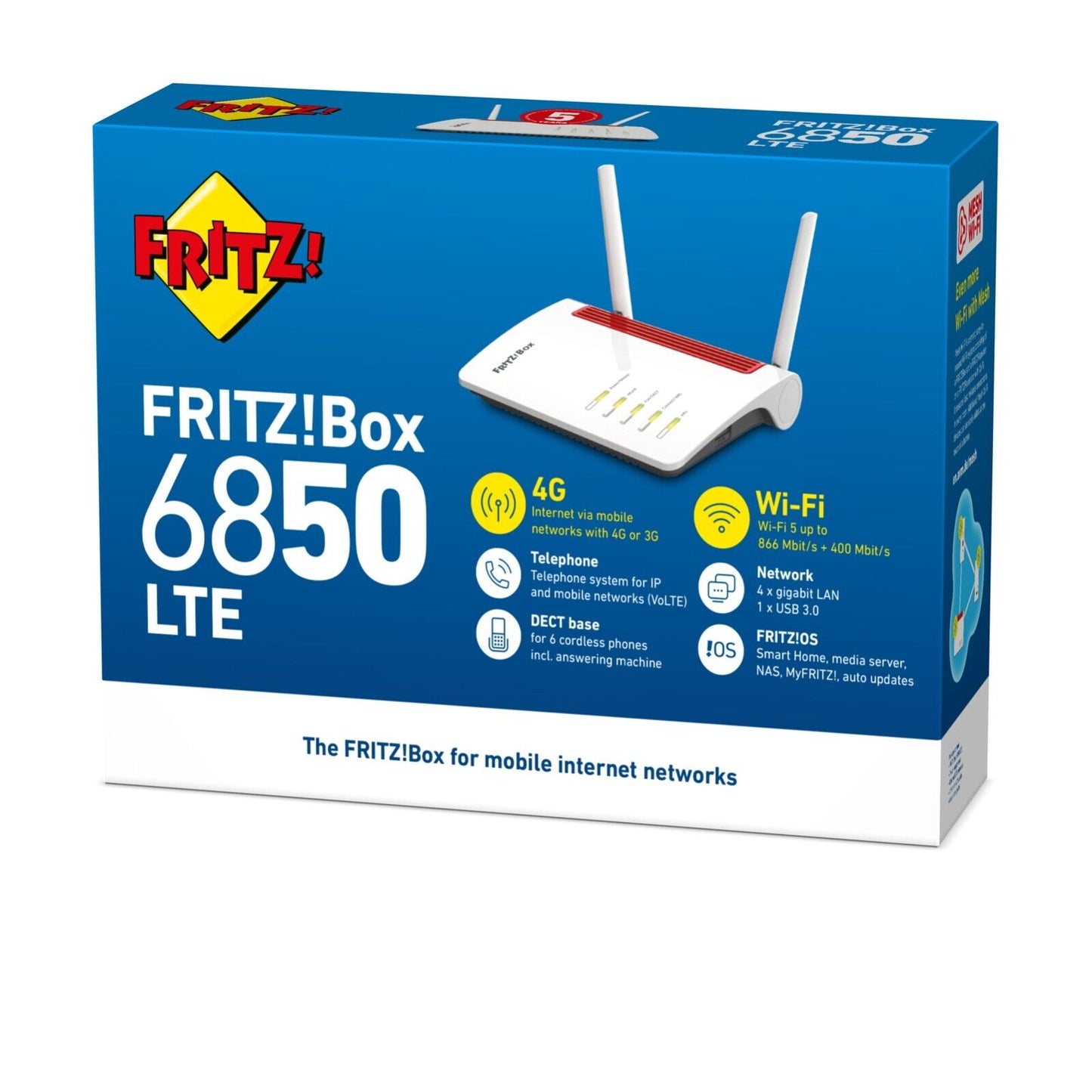 AVM FRITZ!Box 6850 LTE Router, 150 MBit/s, WLAN, 4xGigabit-LAN, USB 3.0 - NEU